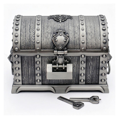 Large Double Layer Metal Jewelry Box with Lock Pirates of the Caribbean Treasure