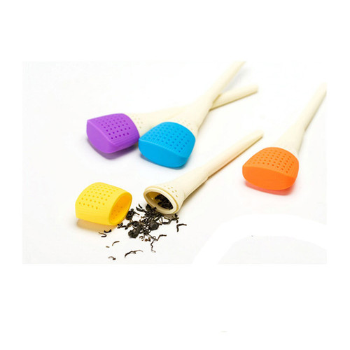 Premium 4 Color Art Brush Tea Infuser with Silicone Handle Ball Strainer