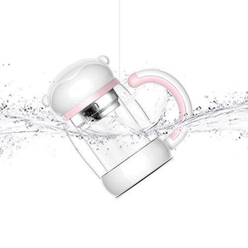 Creative Monkey Shaped Glass Water Bottle with Tea Strainer Filter Infuser Double Wall Heat-proof Glass Office Mug BPA Free 10oz