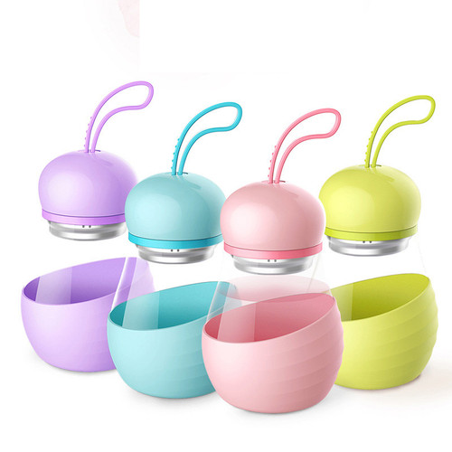 Pear shaped glass tea tumbler with loose leaf tea strainer 13 ounce portable travel water bottle with fruit diffuser and sleeve