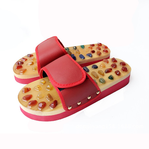 Non slip reflexology wooden sandals