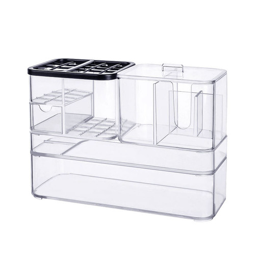 Large clear storage cases for makeup brushes lipsticks cotton pads and buds