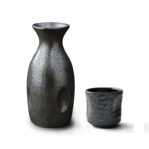 Black Sand Sake Bottle Cup