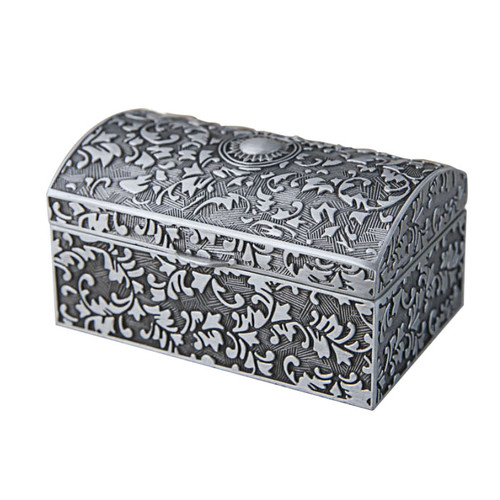 Rectangle Retro Jewelry Casket with Engraved Orris Leaves