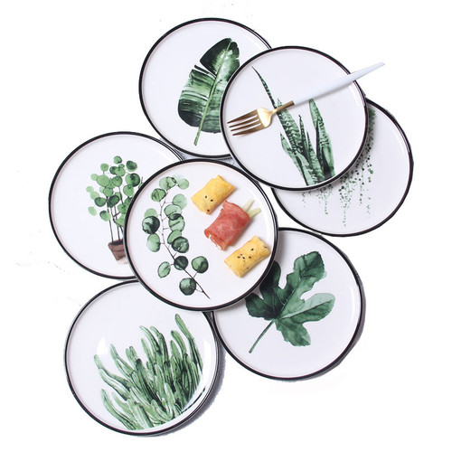 Tropical Leaves Porcelain Plate