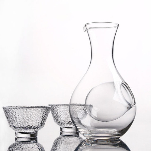 Glass Cold Sake Set with Ice Pocket