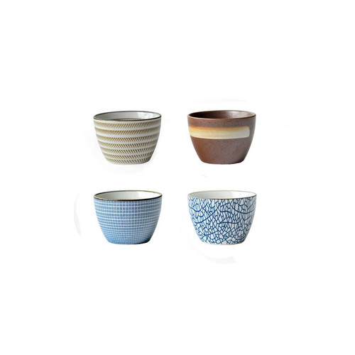 Set of 4 Zen Japanese Tea Cups