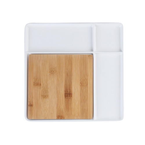 Porcelain Bamboo Cheese Serving Platter