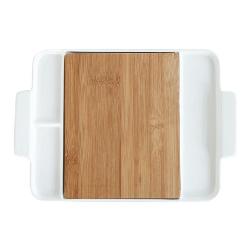Porcelain Bamboo Cheese Board Set
