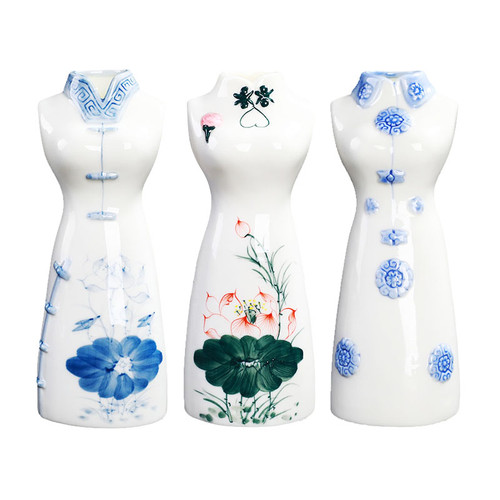 Chinese Qipao Dress Vase