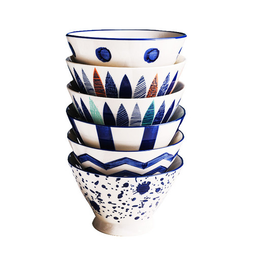 Vibrant Color Japanese Porcelain Bowls