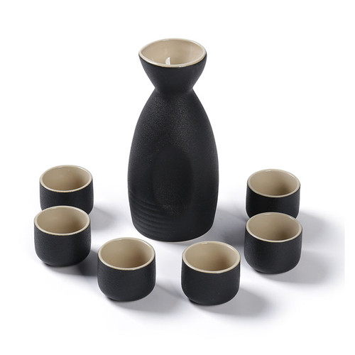 Crude Pottery Japanese Sake Set