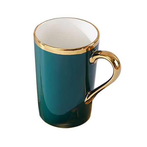 Vintage Green Gold Rim Mug