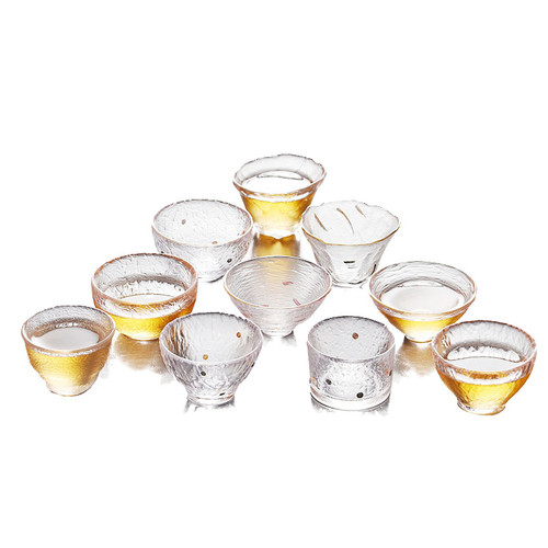 Hammered Glass Tea Cups