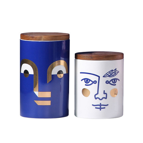 Face Canister Wooden Lid