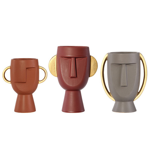 Golden Ears Face Vase