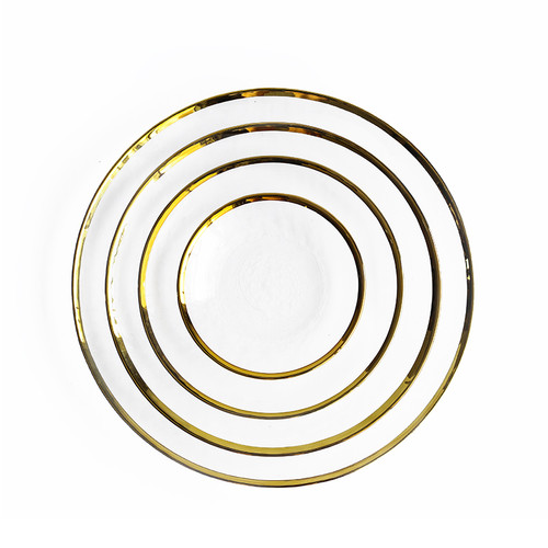 Hammer Gold Rim Glass Plate