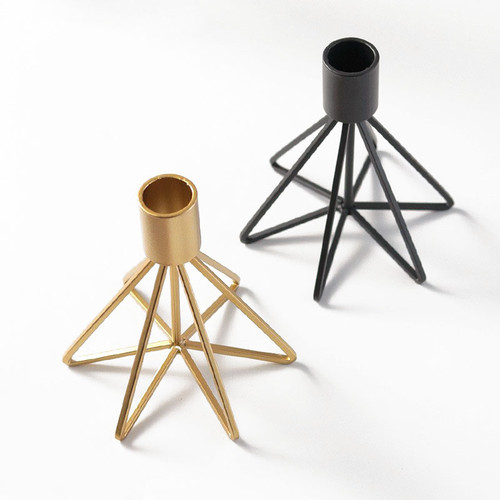 Gold Wire Star Candle Holder
