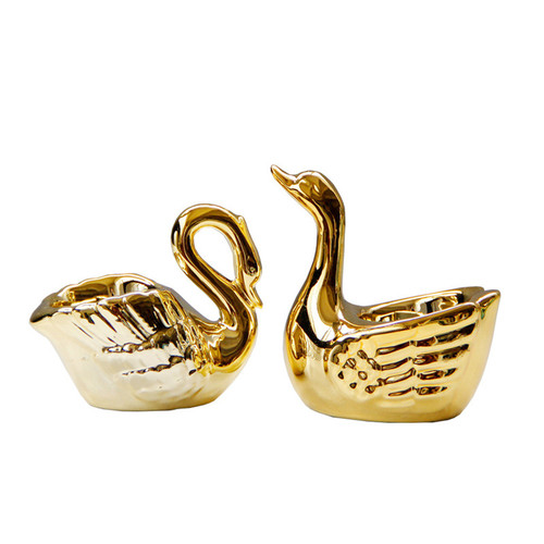 Gold Swan Candle Holder