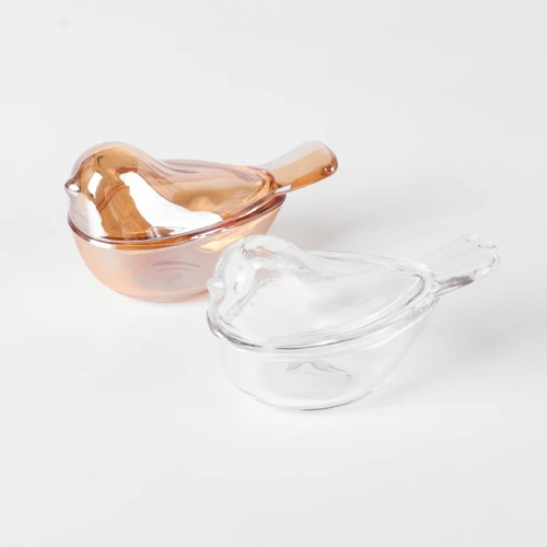 Glass Bird Storage Jar