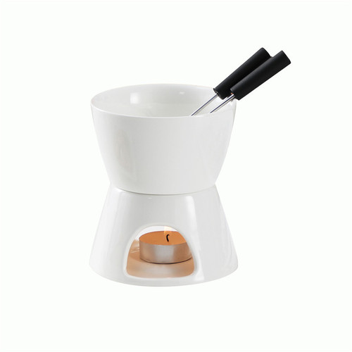 White Porcelain Chocolate Fondue Set