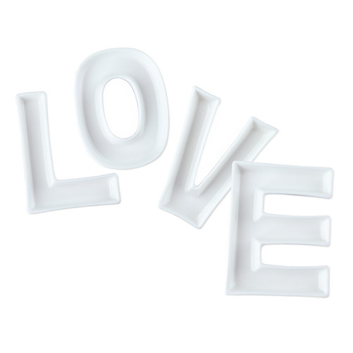Set of 4 Love Letter Dishes