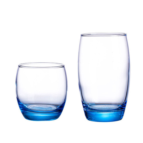 Stemless Blue Wine Glasses