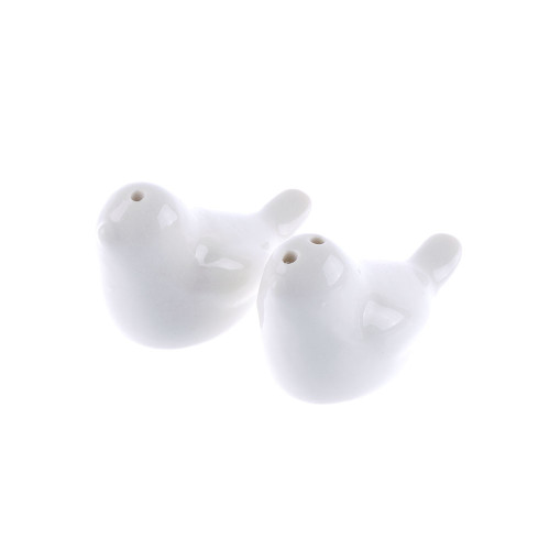 White Love Birds Salt Pepper Shaker Set Wedding Favors