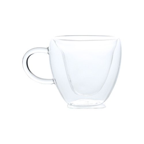 Glass Heart Shaped Double Wall Tea Mug