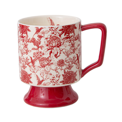 Footed Toile Coffee Mug