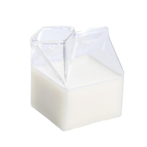 Mini Glass Milk Carton Cup