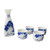 Japanese sake set, blue and white porcelain sake bottle and cup gift wine set, chinese landscape painting design. 