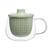 Fashion Clear Glass Tea Cup Mug with Tritan Infuser and Lid