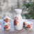 Elegant 5 Pieces Ceramic Wine Bottle Pot Hip Flask Cups for Japanese Sake
