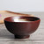 Vintage ceramic footed bowl, old dark brown glaze.