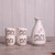 Pretty ceramic sake set comes with a tokkuri (Sake flask) and four ochoko (sake cups)