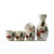 5pcs Elegant Japanese Cherry Blossom Sake Set with Bird Chinese Calligraphy