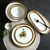 Gold rimmed ceramic dinnerware white