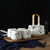 Japanese Style Gold Marble Texture Porcelain Tea Set