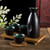 Vintage Ceramic Sake Set with bamboo serving tray