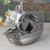 Vintage Pewter Finish Pirate Ship Coin Saving Pot