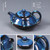Blue temmoku glaze ceramic teapot