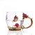 Enamel Glass Rose Flower Tea Cup