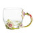 Enamel Daisy Flower Clear Glass Teacup