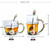 Creative Flower Glass Mug Crystal Glass Tea Cup with Handle