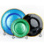Gold Rim Glass Charger Plate Green Black Blue