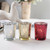 Gold Red Silver Speckled Christmas Glass Votive Candle Holders