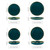 Gold Rimmed Dinner Plates Features Deep Green Color