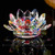 Colorful lotus shaped crystal candlestick