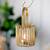 Gold Metal Wire Candle Holder with Glass Cylinder